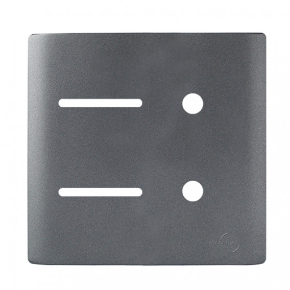 Placa p/ 2 Interruptores + 2 Furos 4x4 - Novara preto Grafite Placa p/ 2 Interruptores + 2 Furos 4x4 - Novara preto Grafite